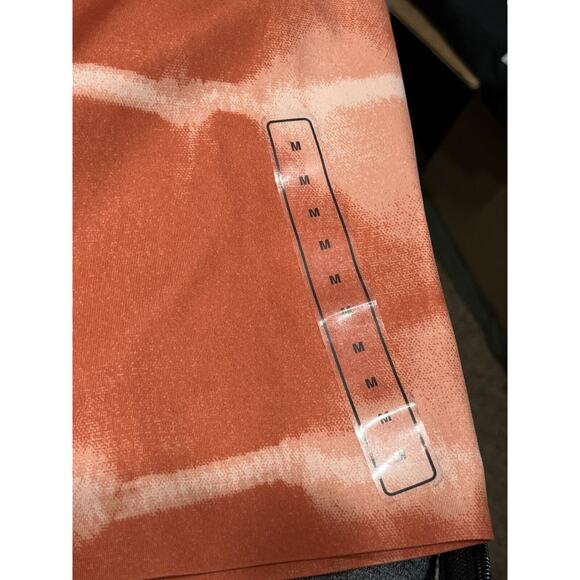 Women's Nike One Luxe Bike Training Shorts 7" Orange Black stripe Sz Med New - Picture 5 of 14